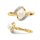 14K Yellow Gold Freshwater Cultured White Pearl Ring product image