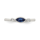 3/10 Carat (ctw) Lab-Created Sapphire Ring in Sterling Silver with White Topaz product image