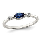 3/10 Carat (ctw) Lab-Created Sapphire Ring in Sterling Silver with White Topaz product image