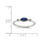 3/10 Carat (ctw) Lab-Created Sapphire Ring in Sterling Silver with White Topaz product image