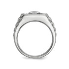 Men's Black Diamond 1/5 Carat (ctw) Polished Skull Ring in Sterling Silver product image