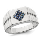 Men's 1/3 Carat (ctw) Natural Sapphire Ring in Sterling Silver product image