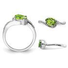 1.00 Carat (ctw) Pear Shaped Peridot Ring in Sterling Silver product image