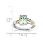 2.50 Carat (ctw) Green Quartz Ring in Sterling Silver with 14K Gold Accents product image