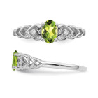 3/5 Carat (ctw) Oval Cut Peridot Heart Promise Ring in Sterling Silver product image