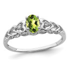 3/5 Carat (ctw) Oval Cut Peridot Heart Promise Ring in Sterling Silver product image