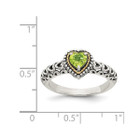 Natural Peridot 5mm Heart Ring in Sterling Silver product image