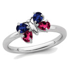 4/5 Carat (ctw) Lab Created Ruby and Lab Created Sapphire Butterfly Ring product image