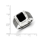 Men's Black Onyx Ring with Diamonds in Black Rhodium Plated Sterling Silver product image