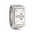 Men's Stainless Steel 1/20 Carat (ctw) Diamond Cross Textured Rings product image