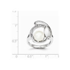 8mm Freshwater Cultured Button Pearl Ring with Synthetic Cubic Zirconia (CZ) product image