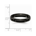 4mm Unisex Black Plated Stainless Steel Plated Wedding Band Ring product image