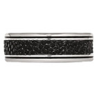 8mm Men's Stainless Steel Grooved Stingray Inlay Wedding Band Ring product image