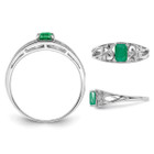 2/5 Carat (ctw) Emerald-Cut Green Emerald Ring in Sterling Silver product image