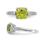 2.25 Carat (ctw) Green Peridot Ring in 10K White Gold with Accent Diamonds product image