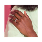 2/3 Carat (ctw) Natural Blue Sapphire Ring in 14K White Gold with Diamonds 1/7 Carat (ctw) product image
