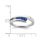 1/5 Carat (ctw) Natural Blue Sapphire Ring Band in 14K White Gold product image