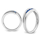 1/5 Carat (ctw) Natural Blue Sapphire Ring Band in 14K White Gold product image