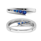 1/5 Carat (ctw) Natural Blue Sapphire Ring Band in 14K White Gold product image