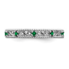 1/8 Lab Created Green Emerald Eternity Band Ring in Sterling Silver product image