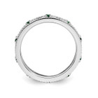 1/8 Lab Created Green Emerald Eternity Band Ring in Sterling Silver product image