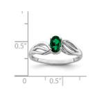 2/5 Carat (ctw) Lab Created Emerald Ring in Rhodium Plated Sterling Silver product image