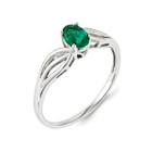 2/5 Carat (ctw) Lab Created Emerald Ring in Rhodium Plated Sterling Silver product image