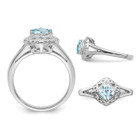1/2 Carat (ctw) Square-Cut Aquamarine Ring in Sterling Silver product image