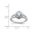 1/2 Carat (ctw) Square-Cut Aquamarine Ring in Sterling Silver product image