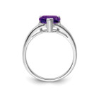 1.40 Carat (ctw) Heart Amethyst Promise Ring in Sterling Silver product image