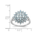 3/4 Carat (ctw) Aquamarine Cluster Ring in Sterling Silver product image