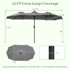 Double-Sided Patio Umbrella with Solar Lights product image
