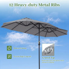Double-Sided Patio Umbrella with Solar Lights product image