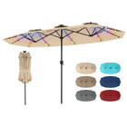 Double-Sided Patio Umbrella with Solar Lights product image