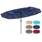 Double-Sided Patio Umbrella with Solar Lights product image