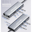Hiearcool USB C Hub Ethernet 8-in-1 Adapter  product image