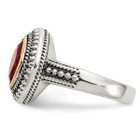 8mm Garnet Ring  in  Sterling Silver with 14K Gold Accents product image