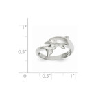 Ladies 14K White Gold Polished Dolphin Ring (Size 7) product image