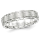 6mm Men's Brushed Sterling Silver Rhodium Plated Band Ring product image