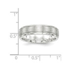 6mm Men's Brushed Sterling Silver Rhodium Plated Band Ring product image