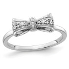 14K White Gold Diamond Bow Promise Ring 1/12 Carat (ctw Color H-I, I2-I3) product image