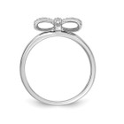 14K White Gold Diamond Bow Promise Ring 1/12 Carat (ctw Color H-I, I2-I3) product image