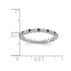 1/4 Carat (ctw) Lab Created Blue Sapphire Ring Band in Sterling Silver product image