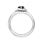 1/2 Carat (ctw) Lab Created Blue Sapphire Ring in Sterling Silver with Diamonds product image