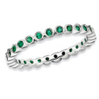Created Green Emerald Eternity Ring 2/5 Carat (ctw) in Sterling Silver product image
