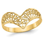 Ladies 14K Yellow Gold Diamond Cut Filigree Ring (Size 7) product image