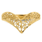 Ladies 14K Yellow Gold Diamond Cut Filigree Ring (Size 7) product image