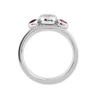 1/3 Carat (ctw) Lab Created Ruby Ring with Diamonds in Sterling Silver product image