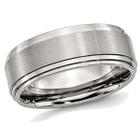 8mm Men's Chisel Stainless Steel Brushed and Polished Wedding Band Ring product image