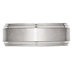 8mm Men's Chisel Stainless Steel Brushed and Polished Wedding Band Ring product image